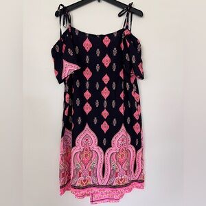 Navy/Pink Paisley Dress